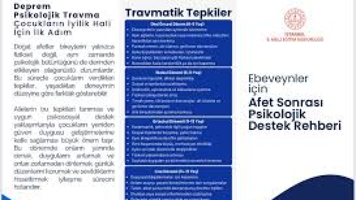 Ebeveynler için Afet Sonrası Psikolojik Destek Rehberi